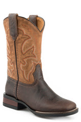 Roper Little Boys Medium Tan Burnished Leather - Roper