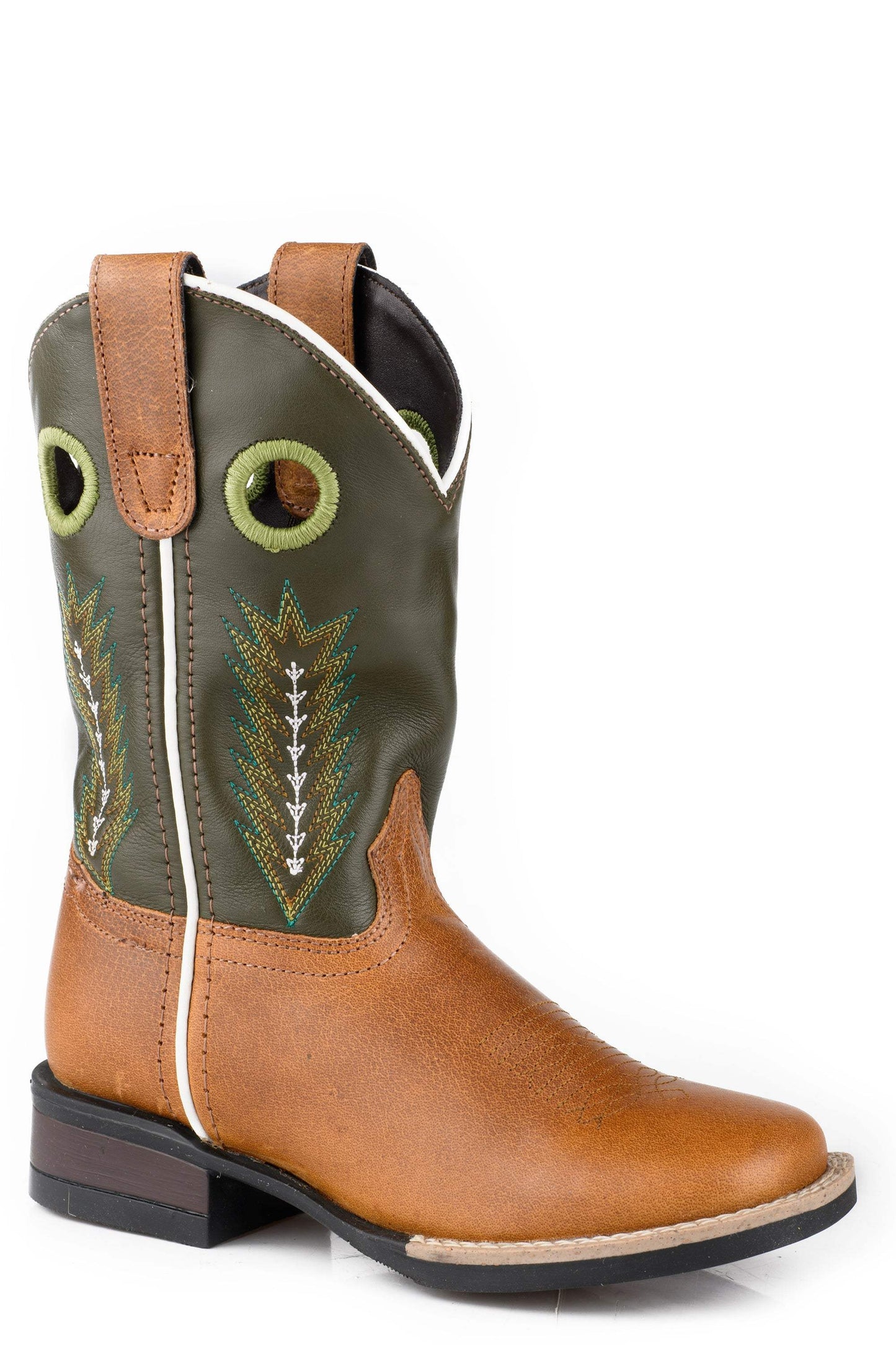 Roper Little Kids Boys Tan Vamp With Green Leather Shaft - Roper - Flyclothing LLC