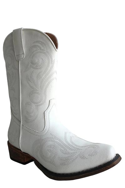 Roper Little Kids Girls White With All Over Embroidery