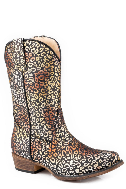Roper Little Girls Snip Toe All Over Leopard Print - Roper