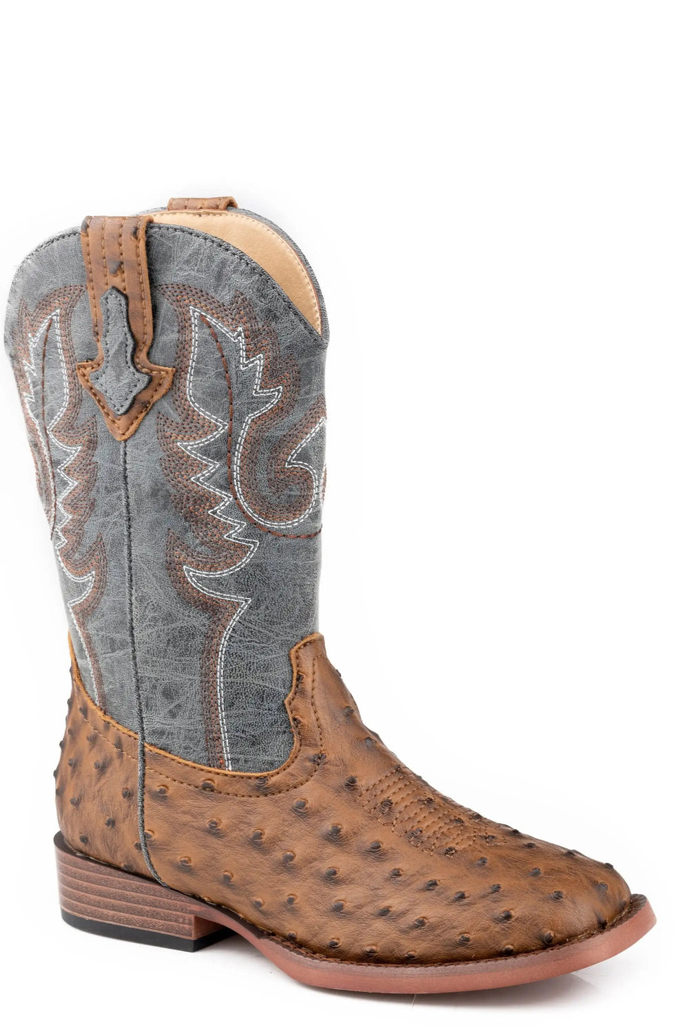 Roper Little Boys Brown Ostrich Vamp - Roper