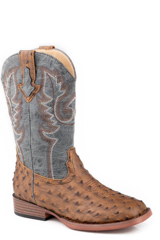 Roper Little Boys Brown Ostrich Vamp - Roper