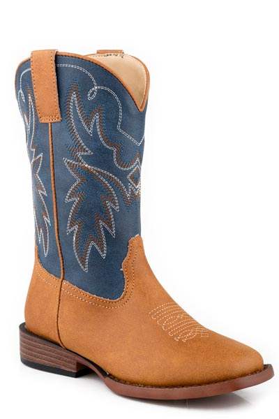 Little Boys Tan Vamp With Navy Shaft - Roper - Flyclothing LLC