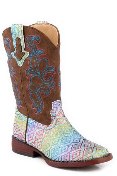 Roper Little Kids Girls Brown Shaft With Western Stitch - Roper - Flyclothing LLC
