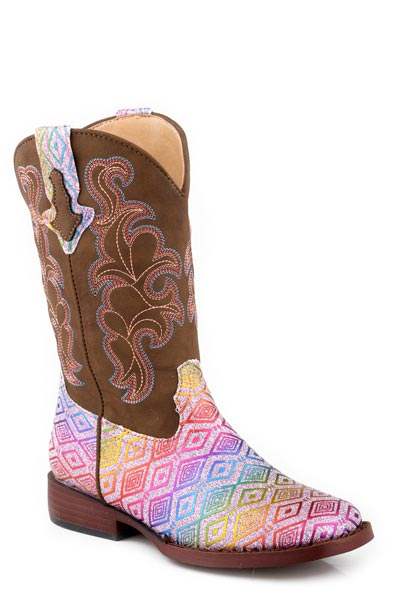 Little Girls Tan Shaft With Western Stitch - Roper - Flyclothing LLC