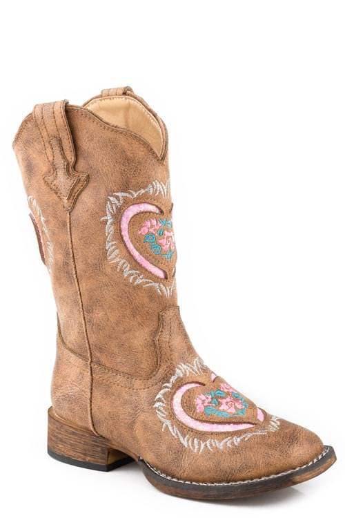 Roper Little Kids Girls Vintage Tan Vamp And Shaft - Roper - Flyclothing LLC