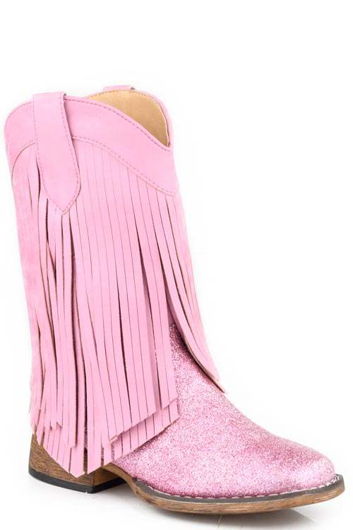 Roper Little Kids Girls Pink Metallic Fringe Shaft - Roper - Flyclothing LLC