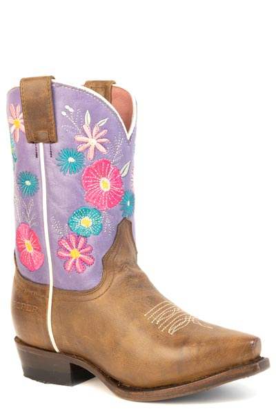 Girls Roper Burnish Brown Leather Vamp Flower Girl Boots - Roper - Flyclothing LLC