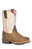 Roper Little Girls Burnish Tan Leather Vamp - Roper
