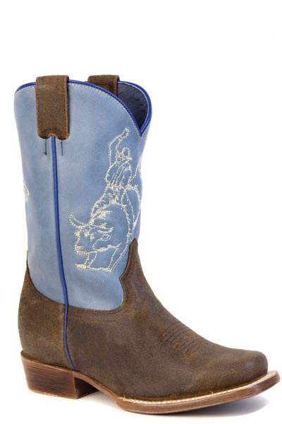 Boys Roper Brown Suede Leather Vamp Beau - Cutter Boots - Roper - Flyclothing LLC