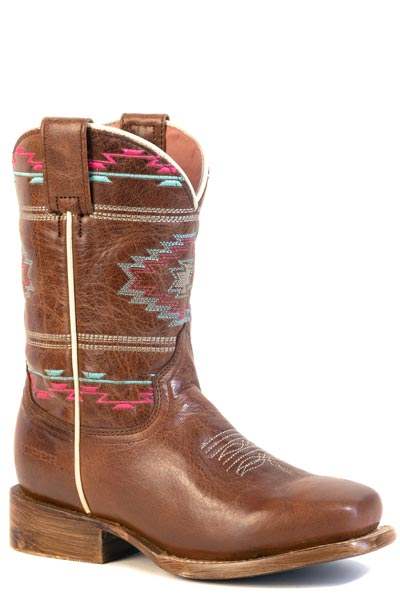 Girls Roper Waxy Brown Leather Vamp Shaft Arizona Boots - Roper - Flyclothing LLC