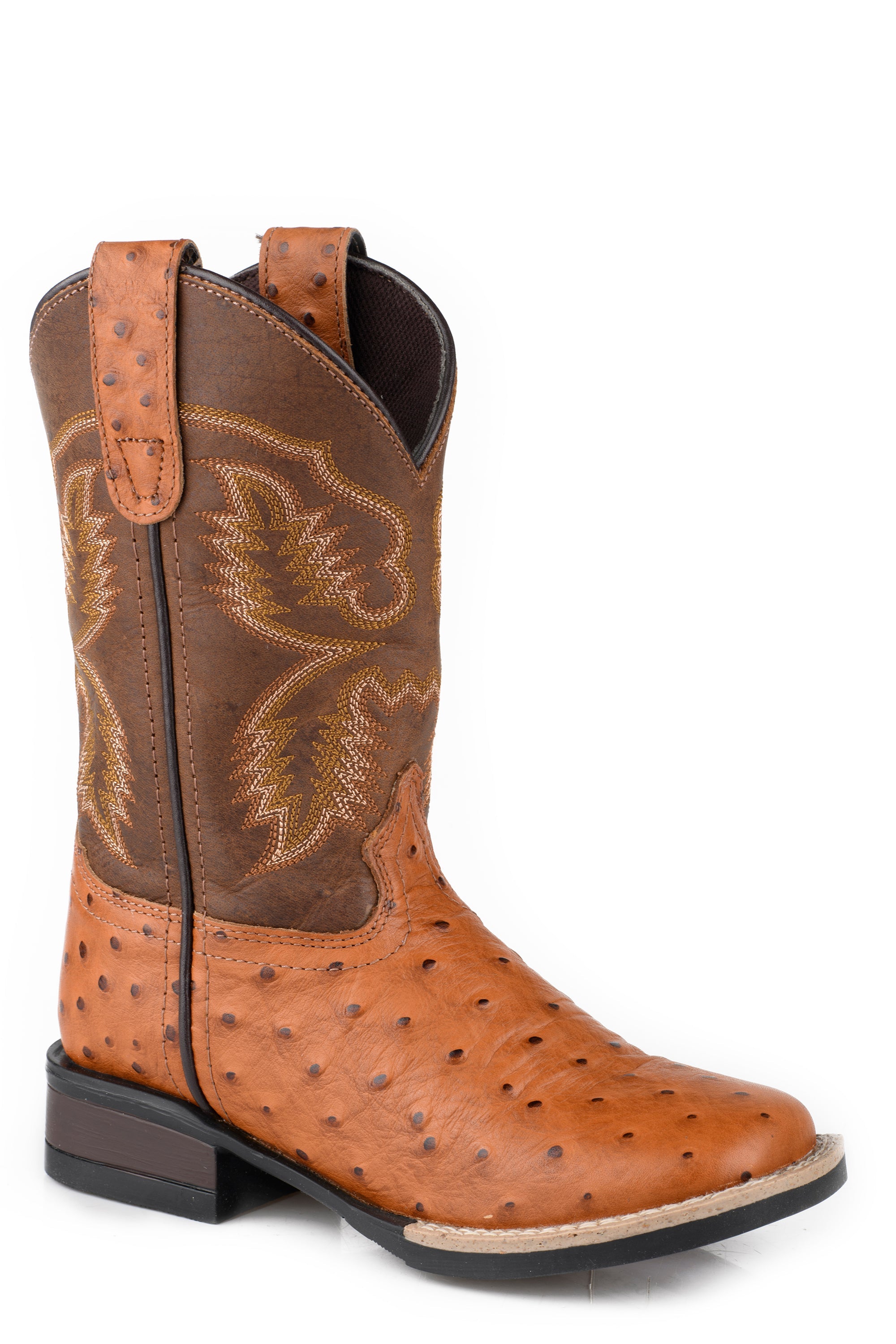 Roper Mens Tan Ostrich Embossed Vamp