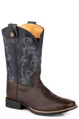 Roper Mens Brown Vamp With Navy Leather Shaft - Roper