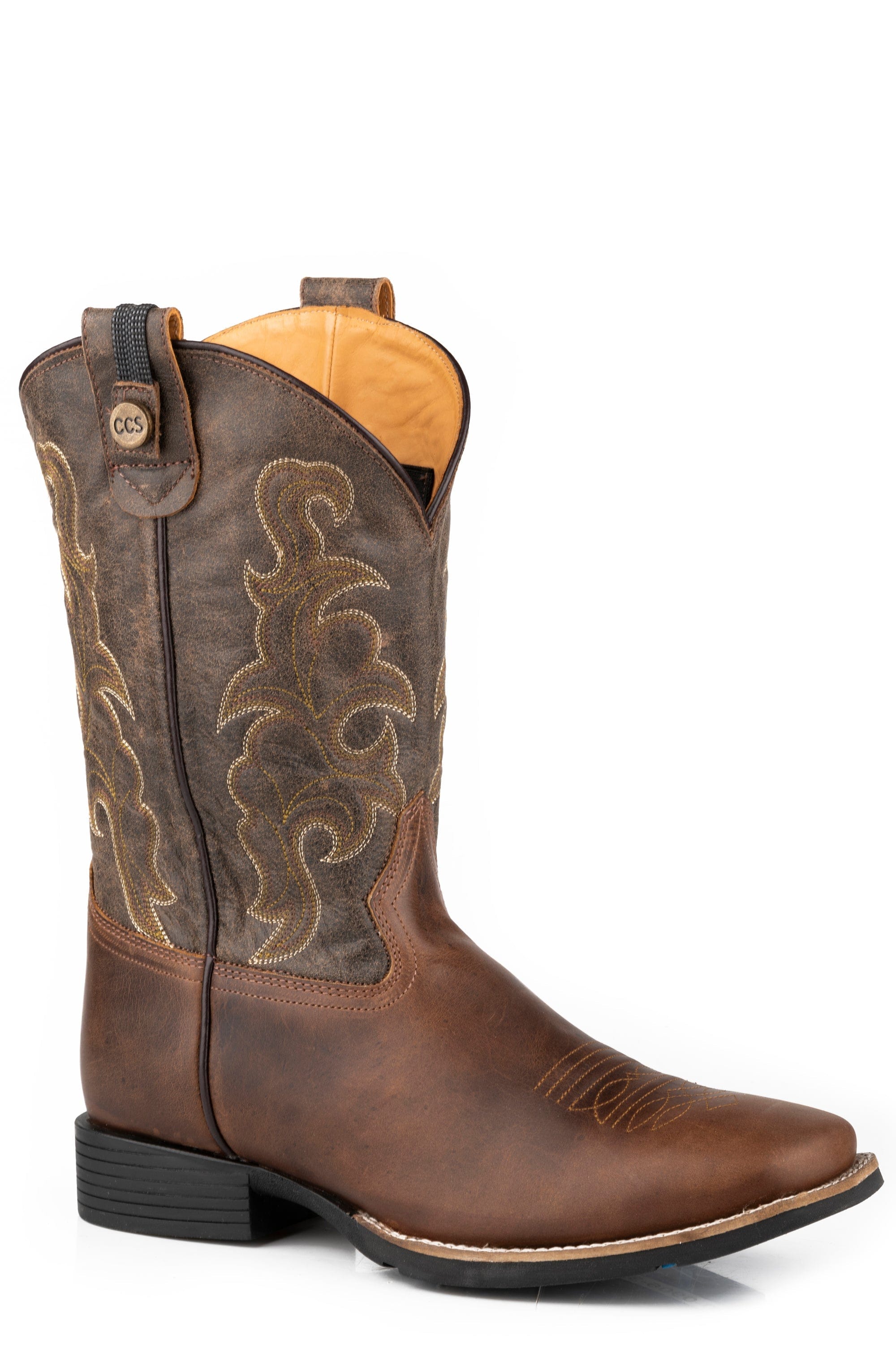Roper Mens Tan Vamp With Brown Leather Shaft - Roper