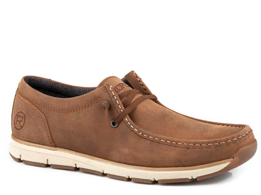 Roper Mens Brown Oiled 2 Eyelet Mock Toe - Roper