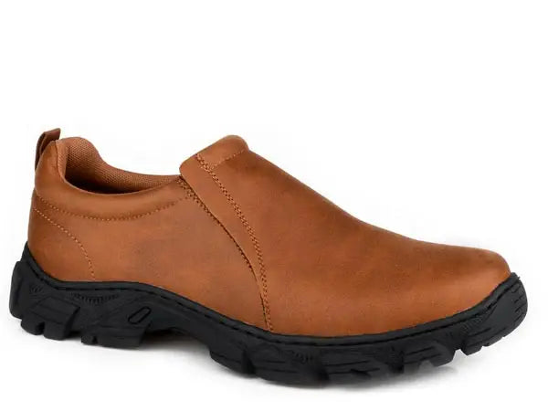 Mens Cognac Vintage Faux Leather - Roper - Flyclothing LLC