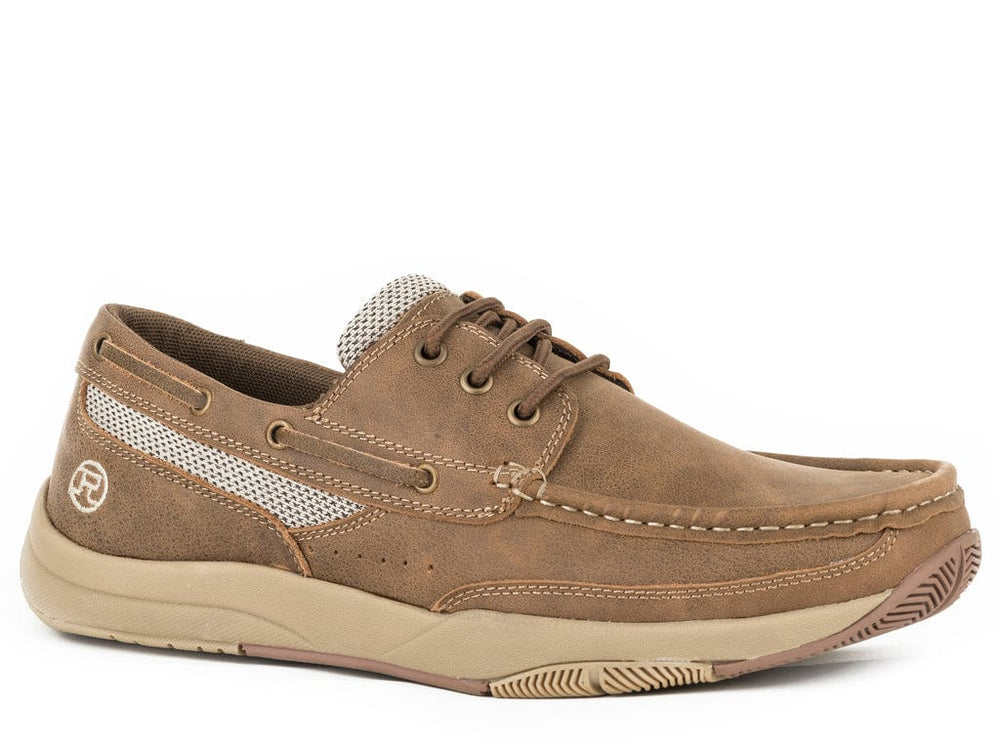 Roper Mens Swifter Sole Boat Shoe Tan Vintage Leather - Roper