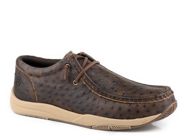 Roper Mens Brown Embossed Ostrich Leather - Roper - Flyclothing LLC