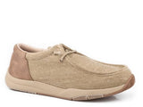 Roper Mens Tan Canvas With Faux Leather Heel - Roper