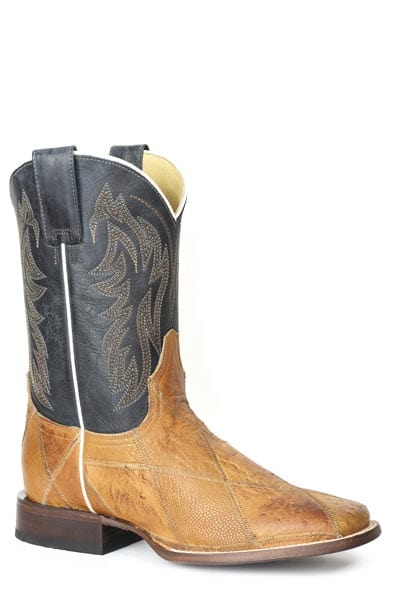 Roper Mens Ostrich Patchwork Tan - Roper