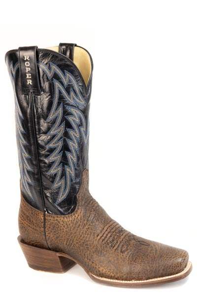 Mens Roper Brown Bison Vamp Rawhide Boots - Roper - Flyclothing LLC