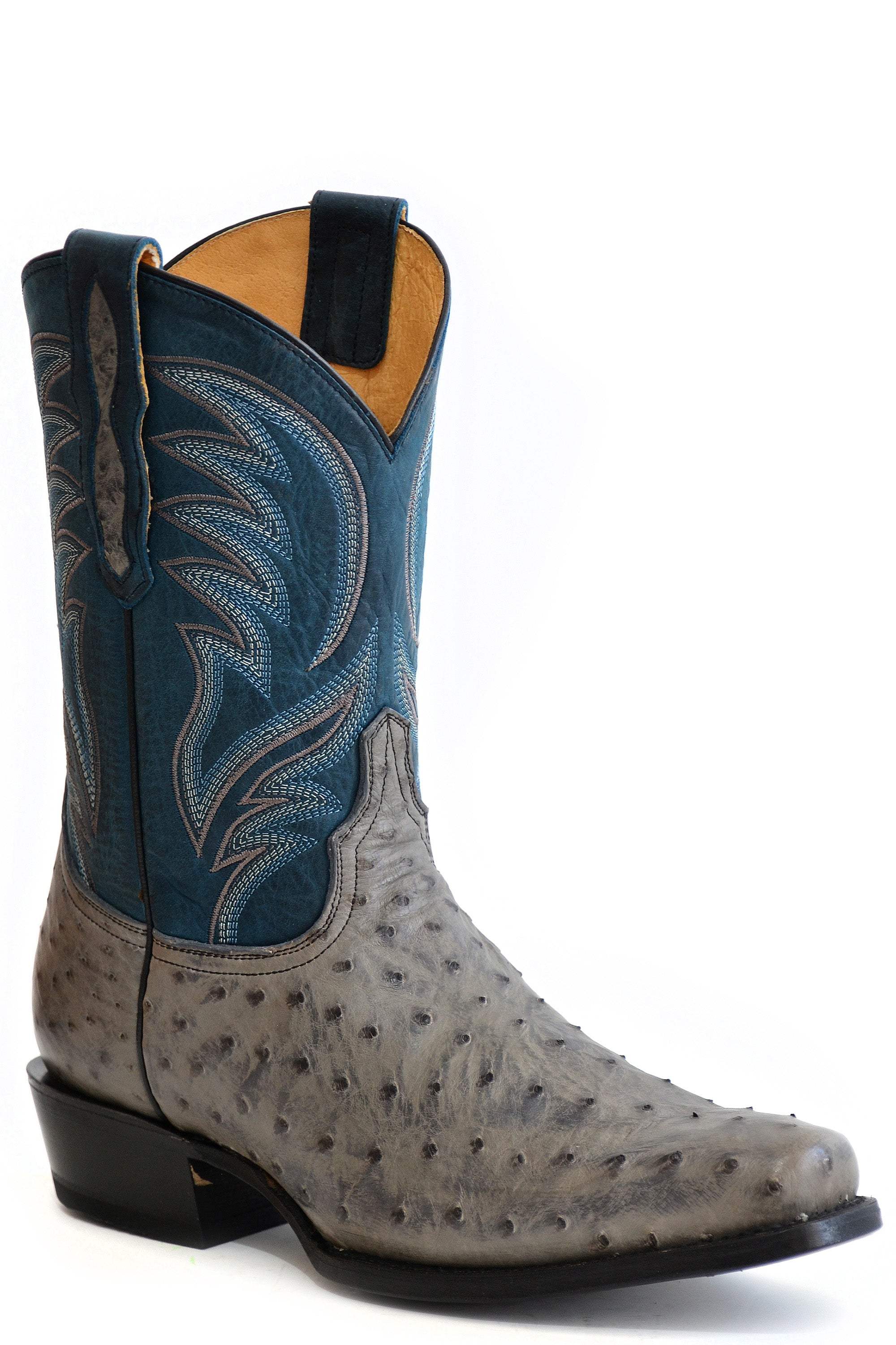 Roper Mens Grey Ostrich Full Quill Vamp - Roper - Flyclothing LLC
