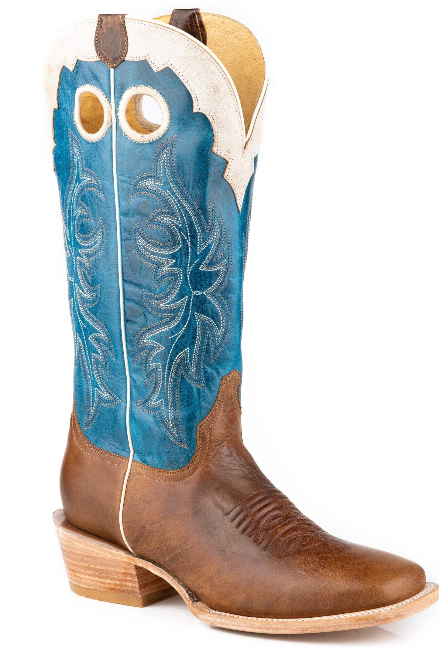 Roper Mens Waxy Brown Leather Vamp White Crown - Roper - Flyclothing LLC