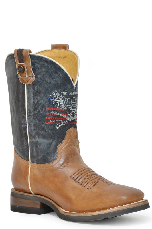 Roper Mens Burnished Tan Leather Vamp Vintage - Roper