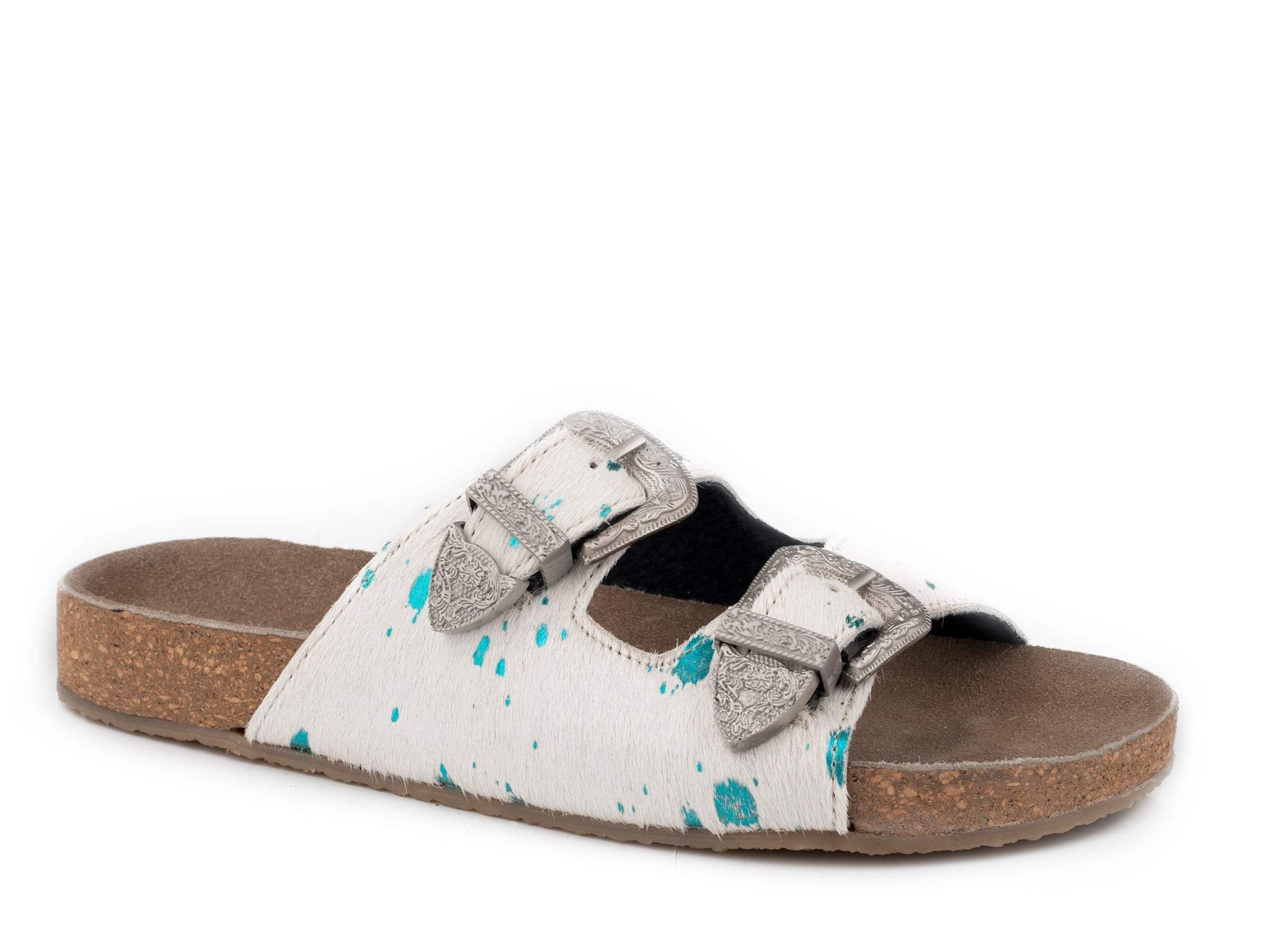 Roper Womens White And Blue Hair On Hide Leather - Roper - Flyclothing LLC