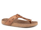 Roper Womens Tan Burnished Leather With Ornaments - Roper