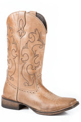 Roper Womens Leather Cowboy Boot Tan Soft Leather - Roper