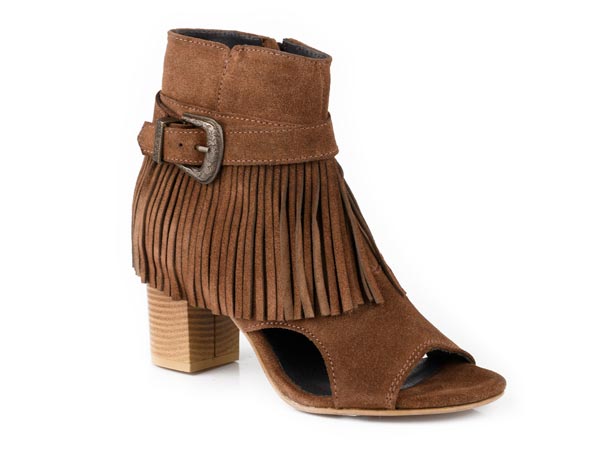 Roper Womens Brown Cow Suede With Fringe