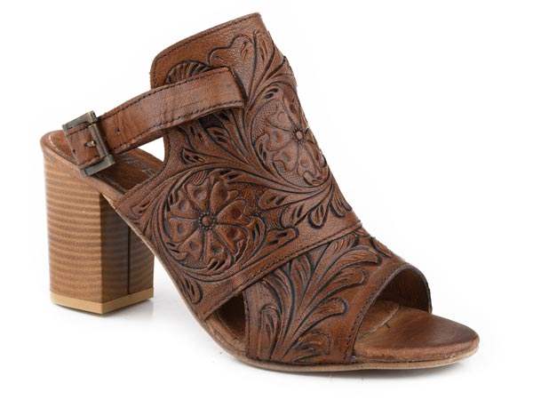 Roper Womens Tan Tooled Leather - Roper - Flyclothing LLC