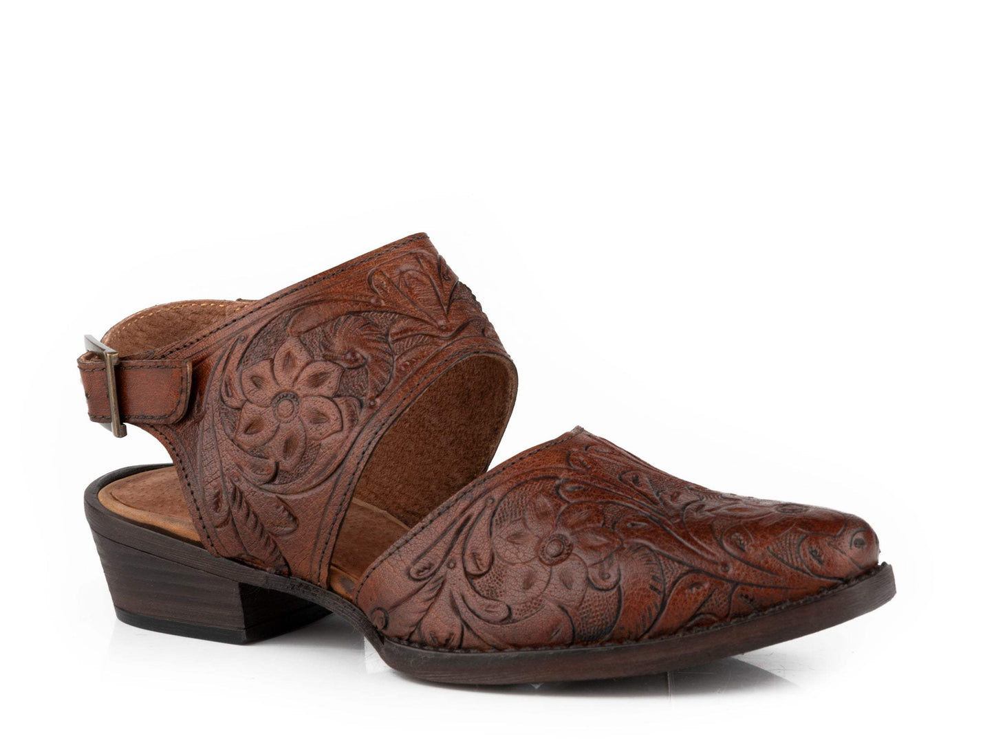 Roper Womens Cognac Allover Floral Tooled - Roper - Flyclothing LLC