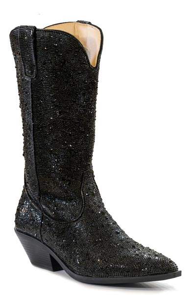 Roper Womens Black Crystal Vamp And Shaft - Roper - Flyclothing LLC
