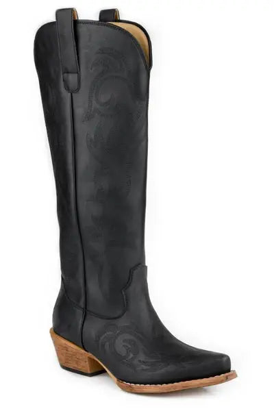 Womens Black With All Over Embroidery - Roper - Flyclothing LLC