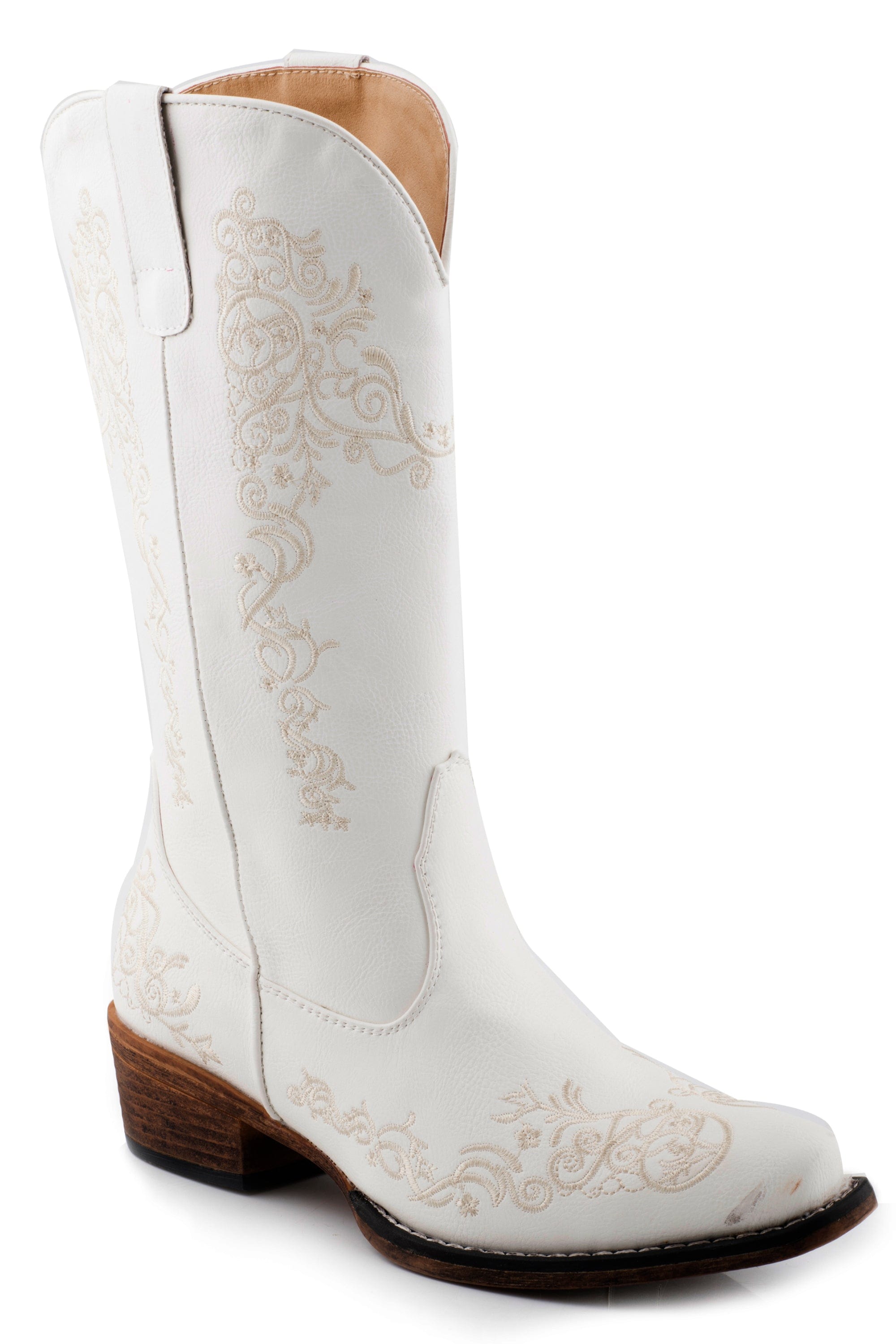 Roper Womens White Smooth Faux Leather Upper - Roper