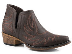 Roper Womens Snip Toe Dark Brown Faux Leather - Roper