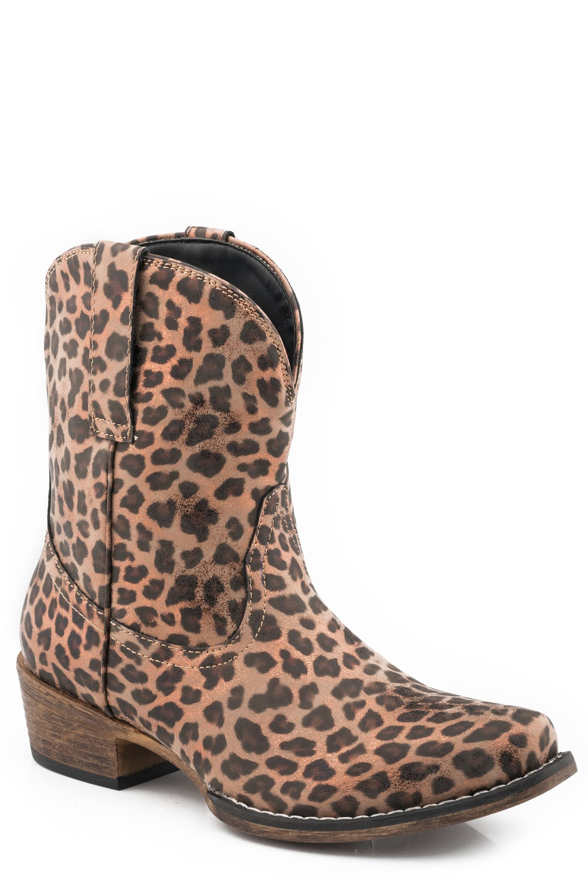Roper Womens Snip Toe All Over Leopard Print - Roper