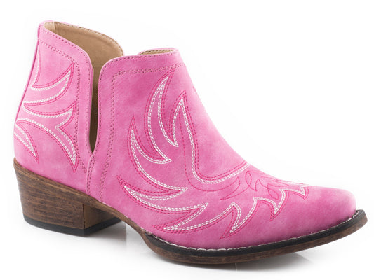 Roper Womens Snip Toe Pink Faux Leather - Roper