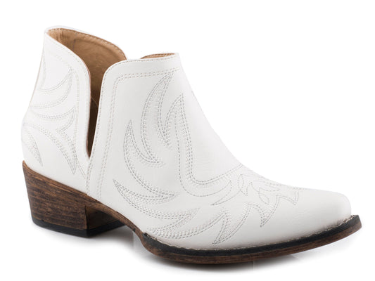 Roper Womens Snip Toe White Faux Leather - Roper
