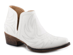 Roper Womens Snip Toe White Faux Leather - Roper