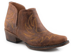 Roper Womens Snip Toe Tan Vintage Faux Leather - Roper