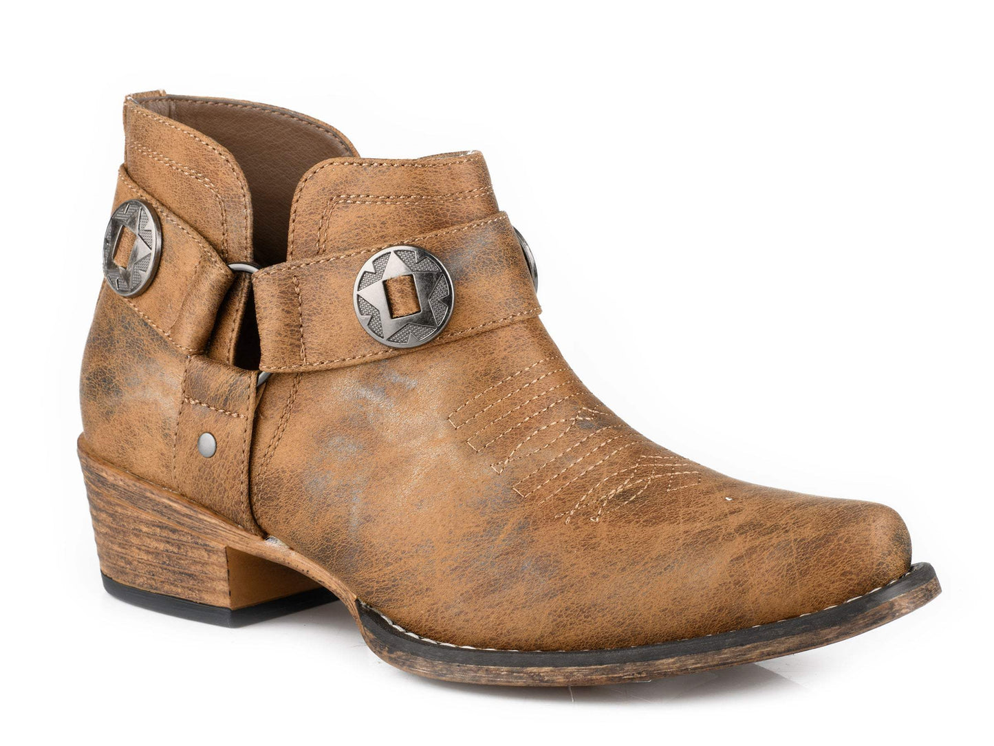 Roper Womens Snip Toe Vintage Tan Faux Leather - Roper - Flyclothing LLC