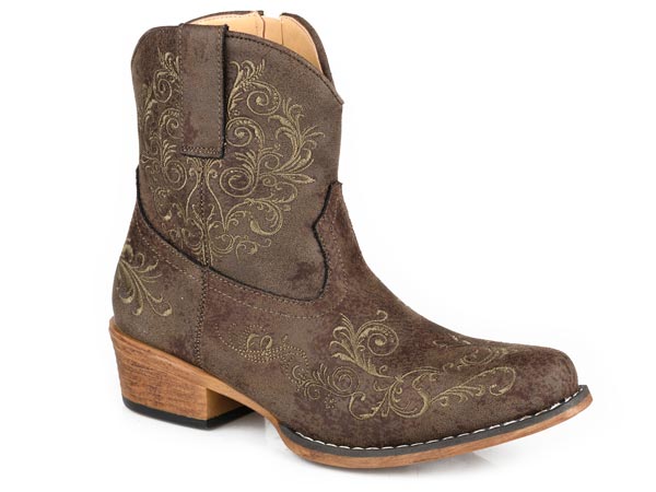 Womens Roper Dark Brown Vintage Faux Leather Sashay Boots