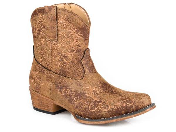 Womens Roper Tan Vintage Faux Leather Sashay Boots - Roper - Flyclothing LLC