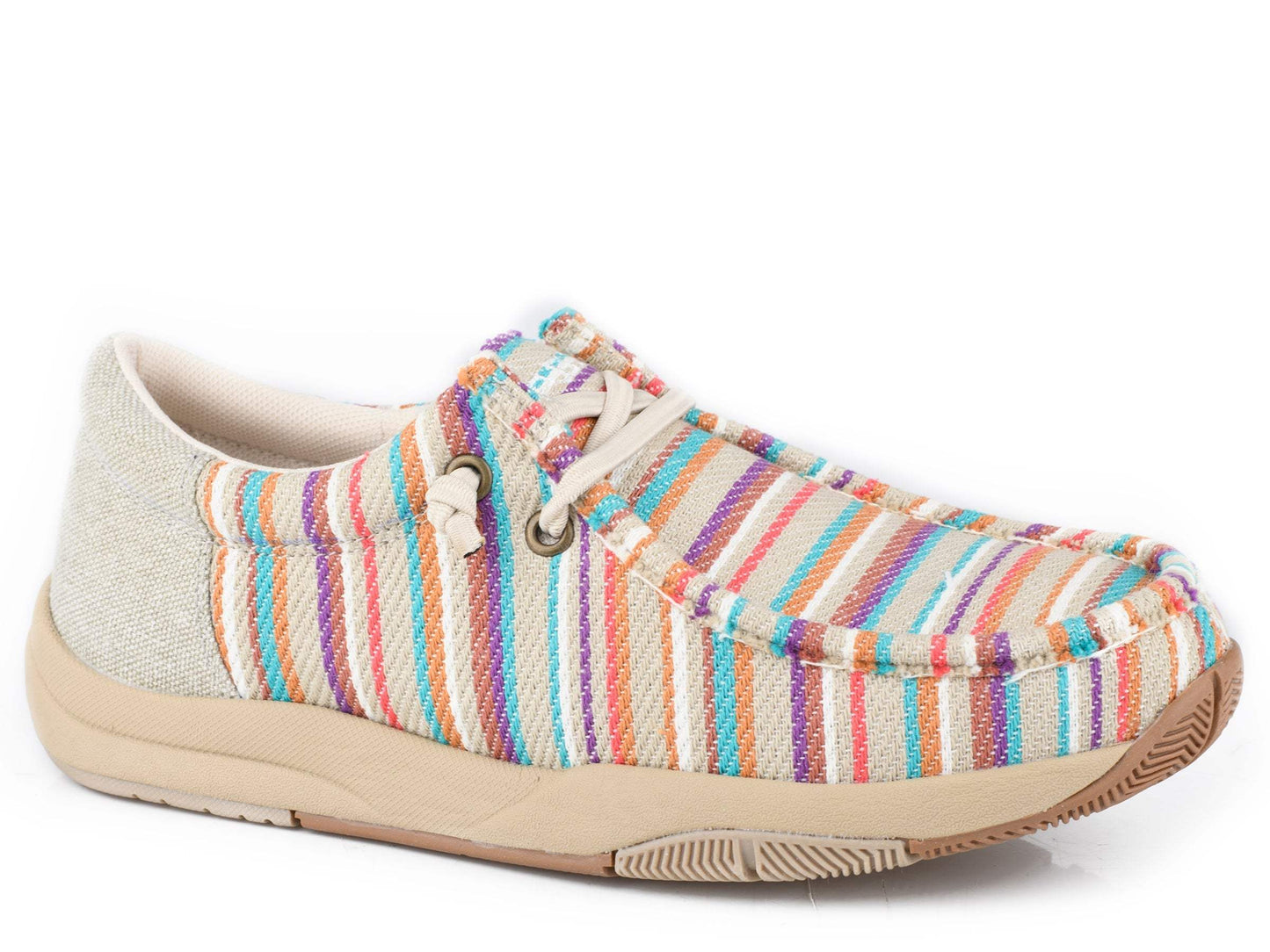 Roper Womens Beige Canvas With Striped Vamp - Roper - Flyclothing LLC