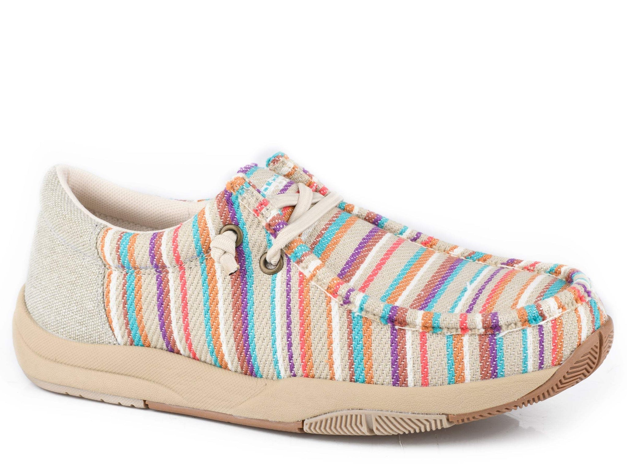 Roper Womens Beige Canvas With Striped Vamp - Roper - Flyclothing LLC