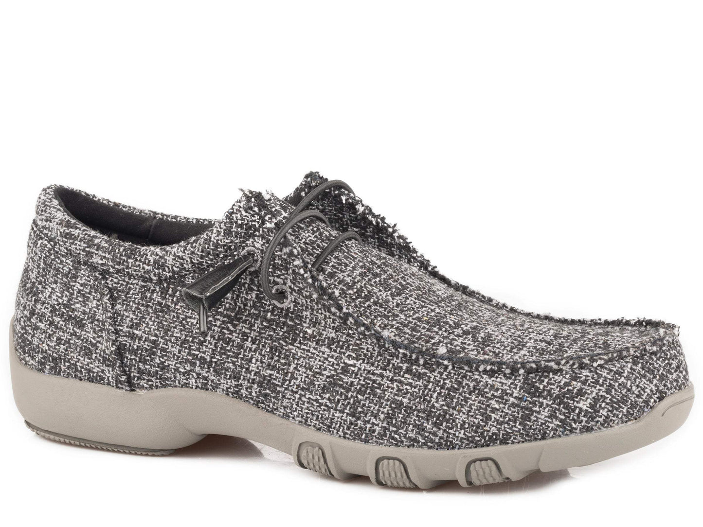 Roper Womens Black Tweed Fabric Chukka With Two Eyelets Elastic Laces - Roper - Flyclothing LLC