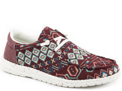 Roper Womens Wine Aztec Fabric Upper - Roper